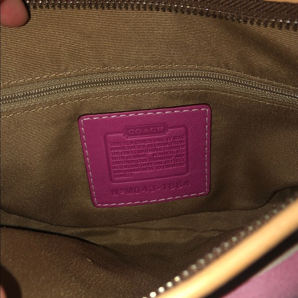 Tan and pink coach purse - Picture 2 of 3